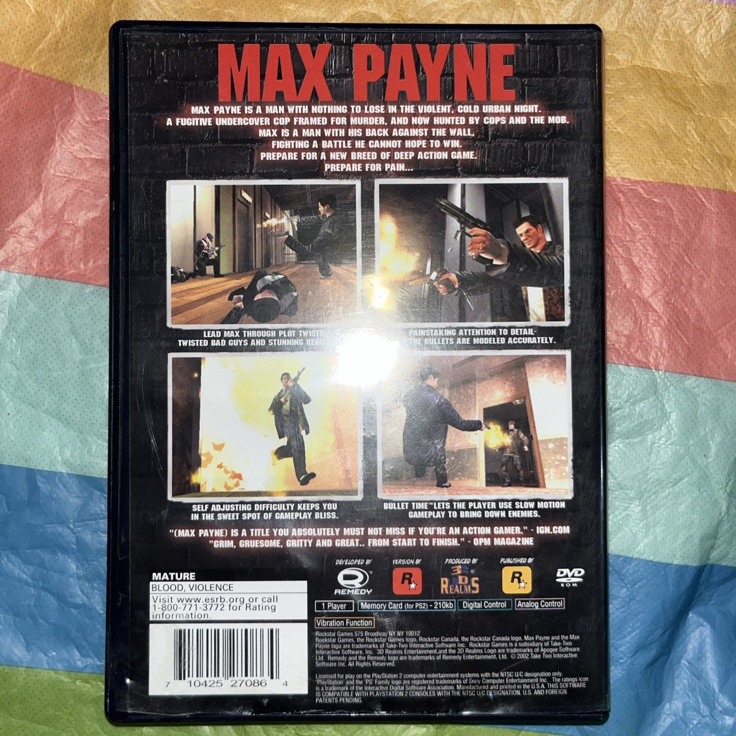 Max Payne (PS2) Tested. Manual. Original Case