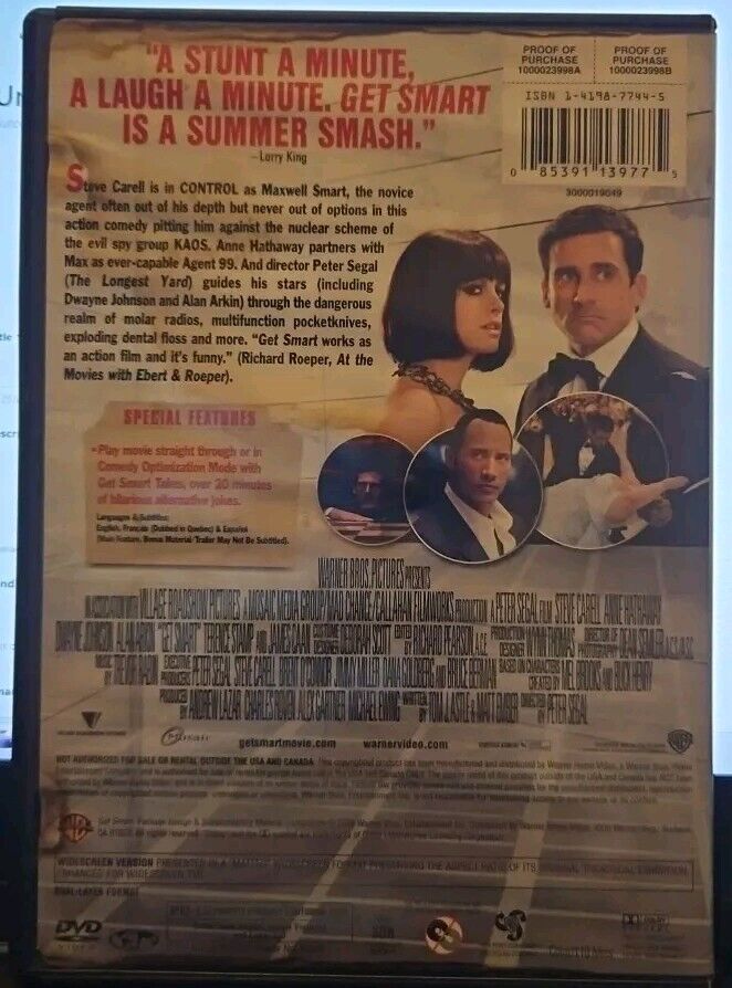 Get Smart (DVD, 2008) Damaged Artwork. Tested