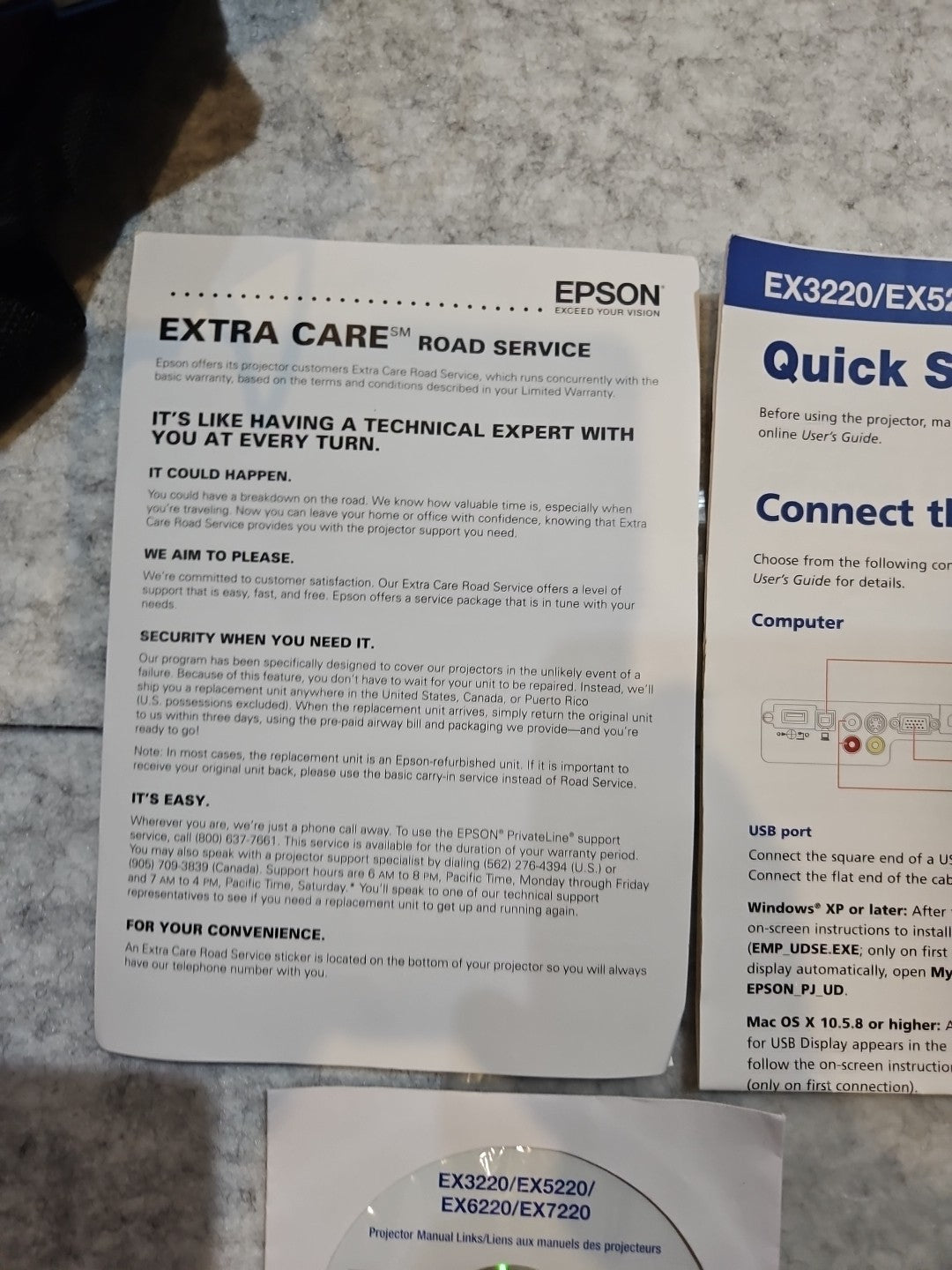 EX3220/EX5220/EX6220/EX7220 Projector Remote And Driver DVD