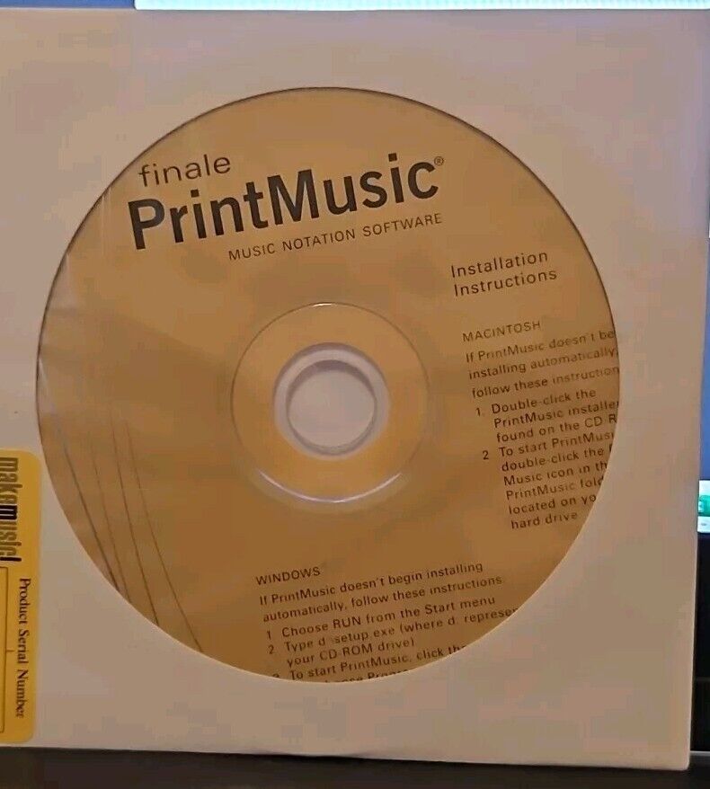 MakeMusic Printmusic 2009 for PC, Mac. CIB. TESTED. NO SCRATCHES.