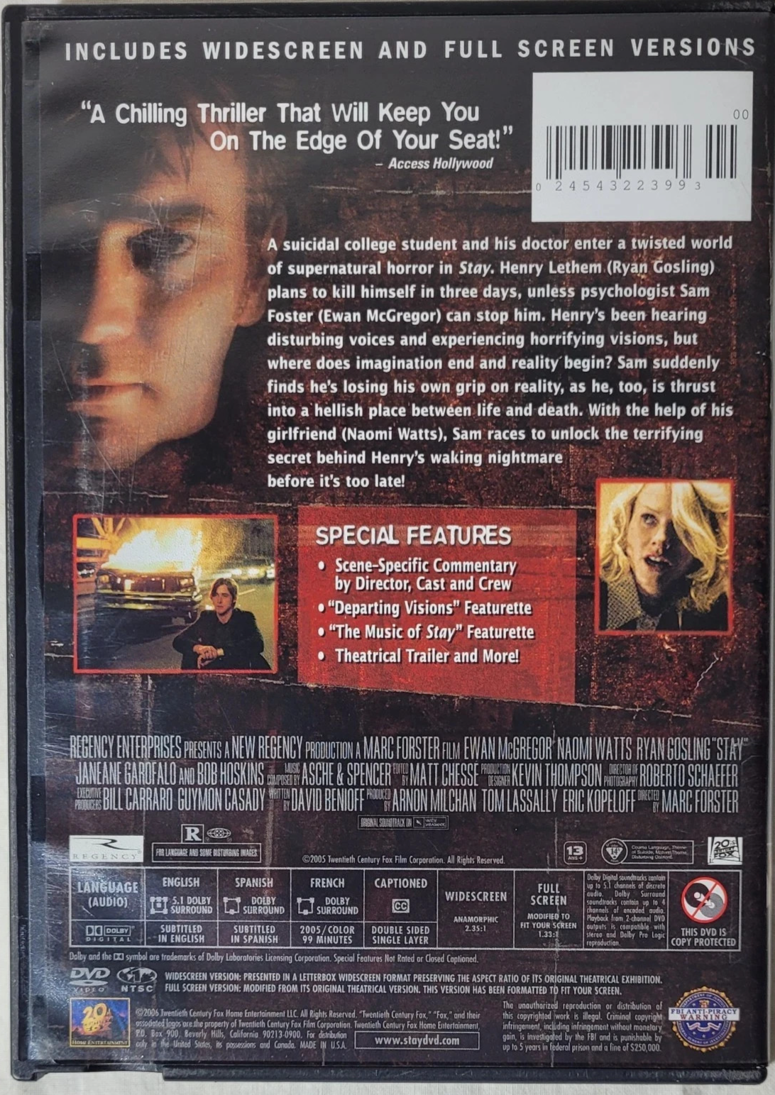 Stay (DVD) Tested. New Case