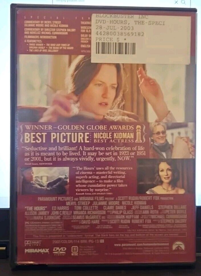 The Hours (DVD, 2003, Widescreen) Tested