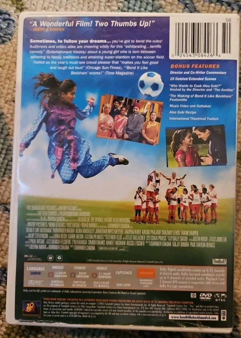 Bend It Like Beckham (DVD, 2009, Movie Cash Widescreen) New Sealed