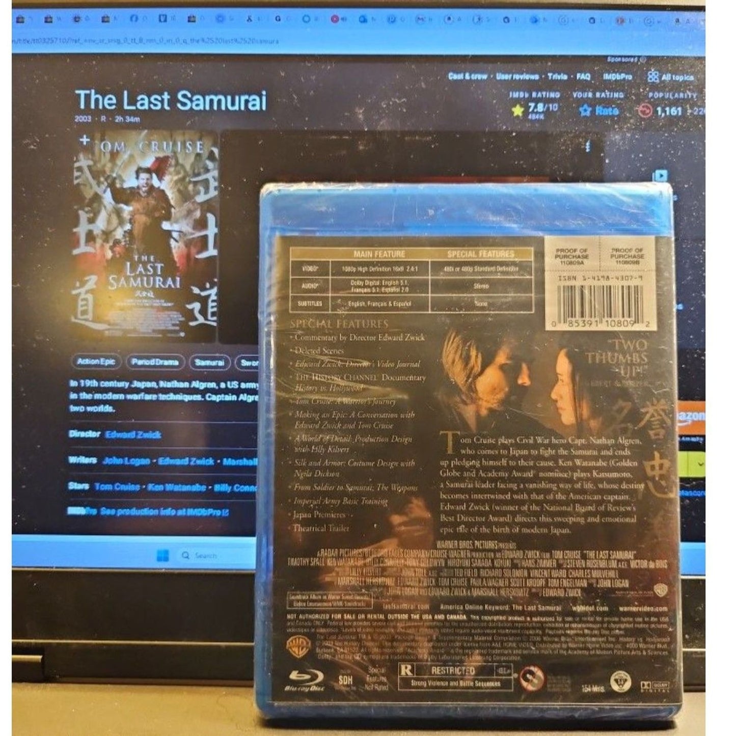 Tom Cruise - The Last Samurai (Bluray) Factory Sealed