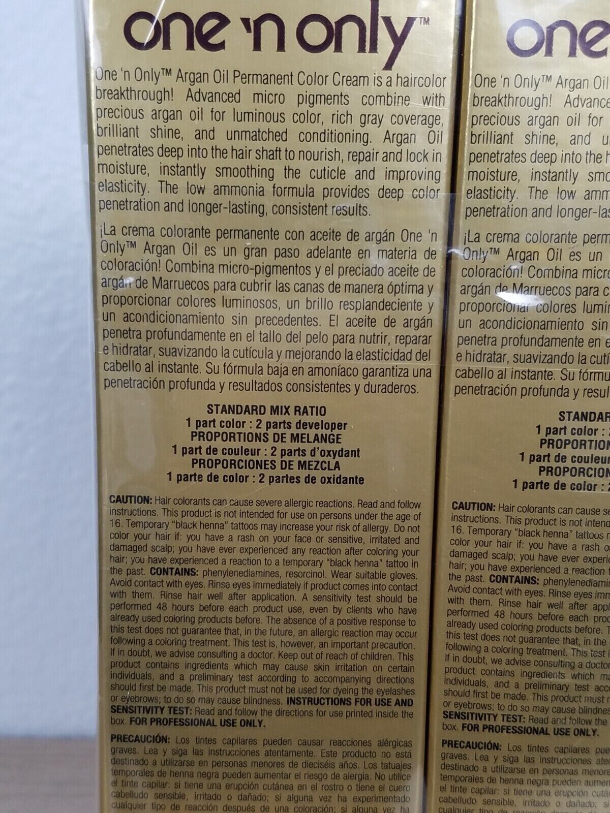 3 Pks-One 'N Only Argan Oil Hair Color 3CH Dark Chocolate Brown Permanent Color