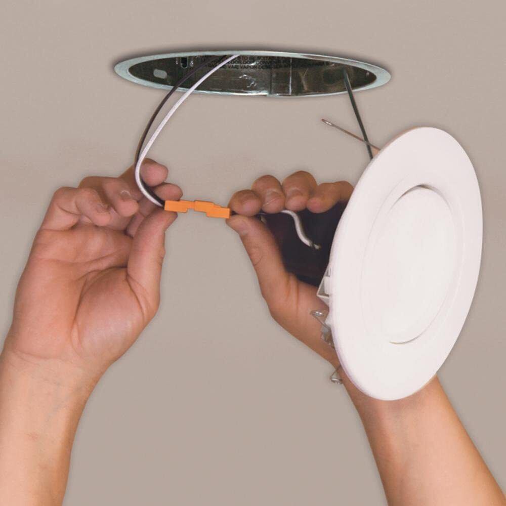 Halo 4 in. White LED Recessed Ceiling Light Retrofit Baffle Trim RL460WH930