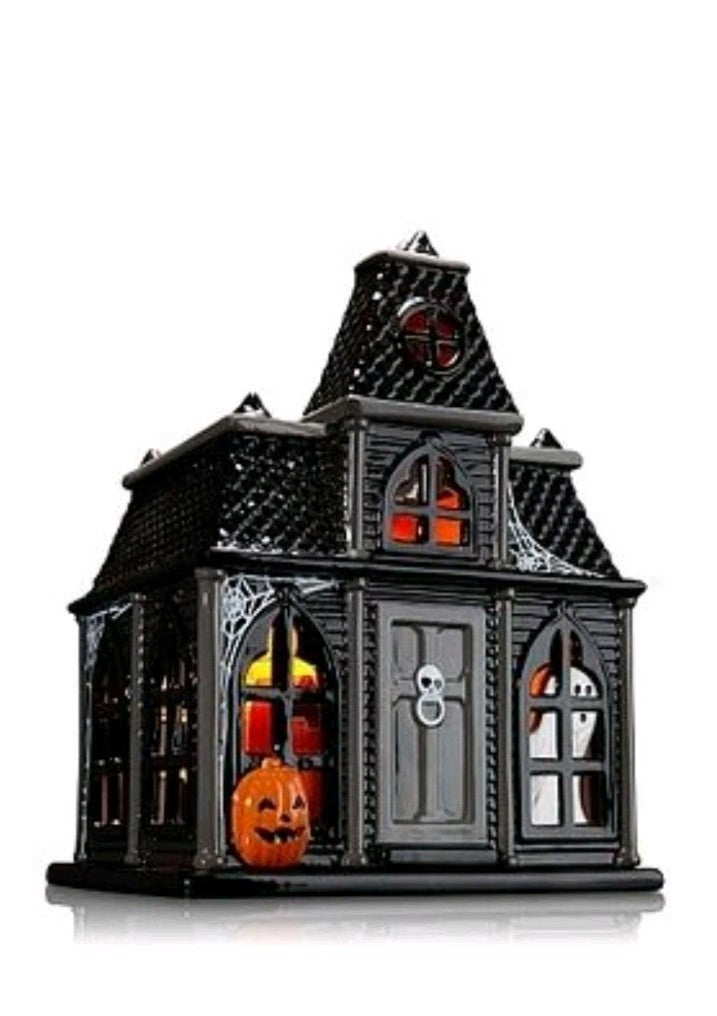 Bath & Body Works Ghost Haunted House 3 Wick Candle Luminary 11x6.5x5 2010 NIB