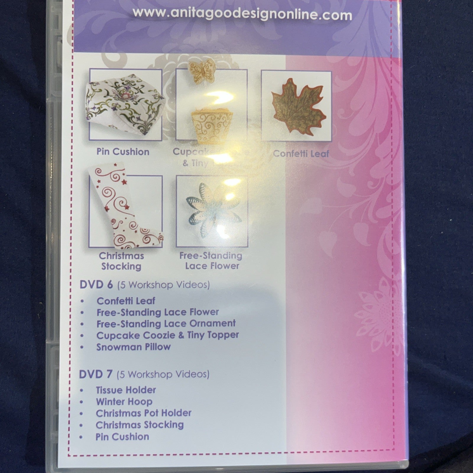 Anita’s Embroidery Workshop 7 DVD Set + 1 CD. Sealed. No Outer Sleeve