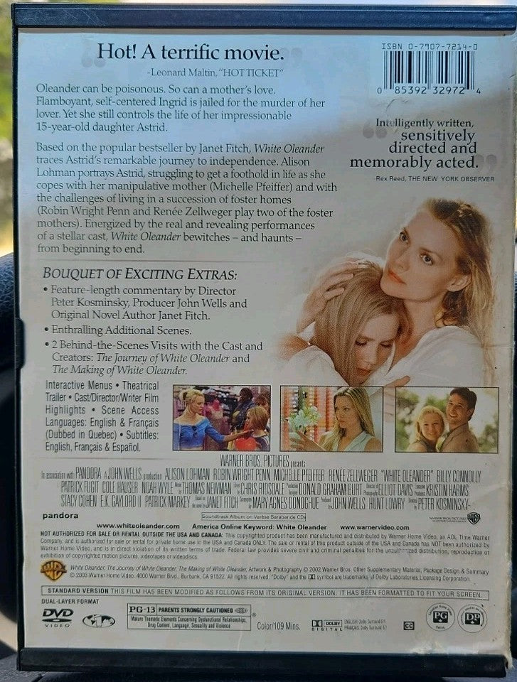 White Oleander (DVD, 2002) Tested.