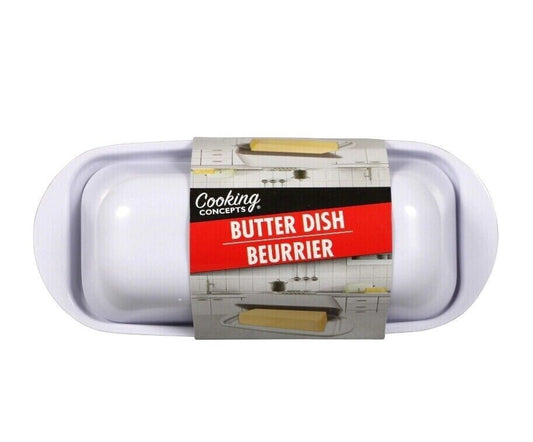 Cooking Concepts White Melamine Butter Dish Dishwasher Safe