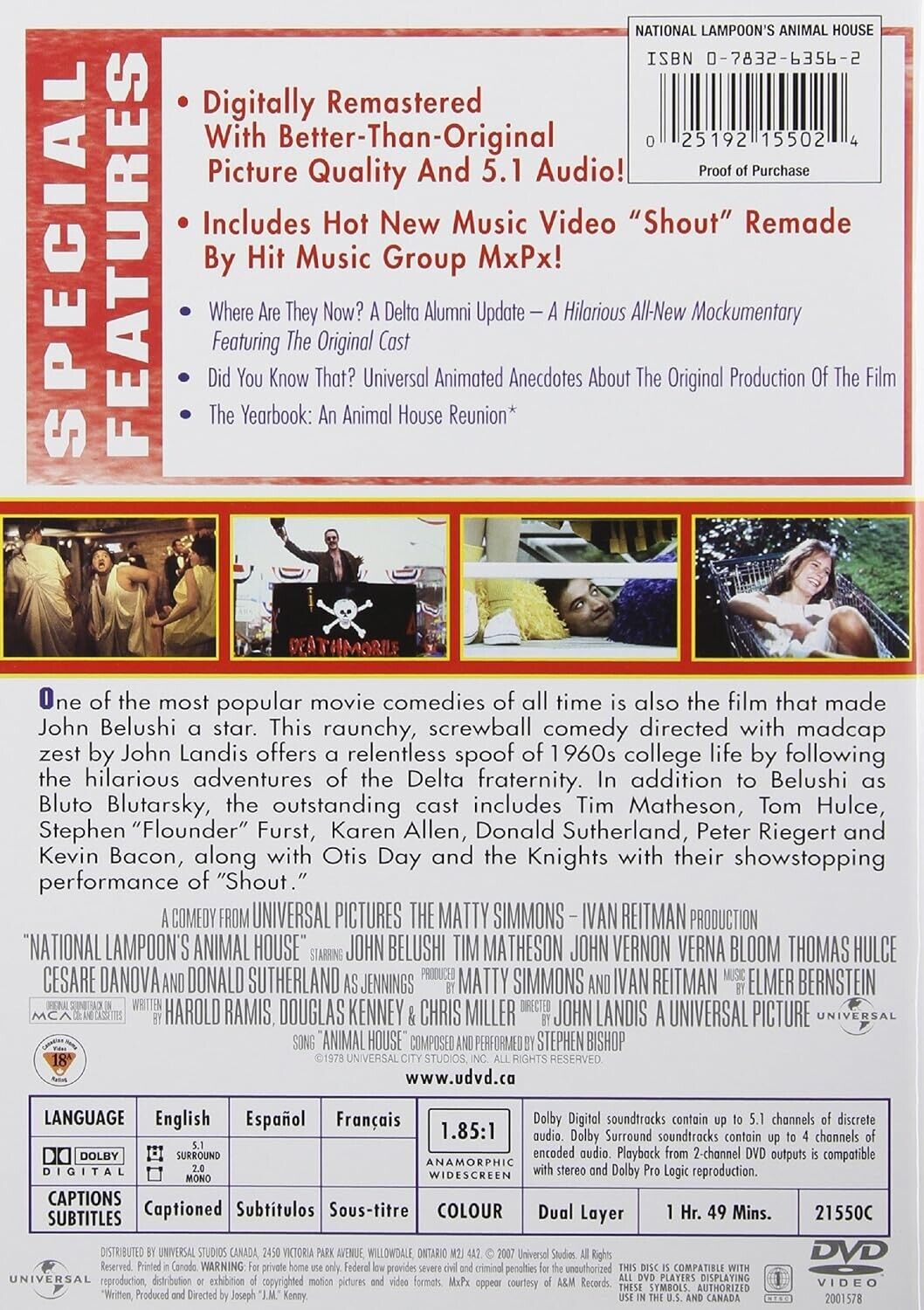 National Lampoons Animal House (DVD Double Secret Probation Edition) BRAND NEW