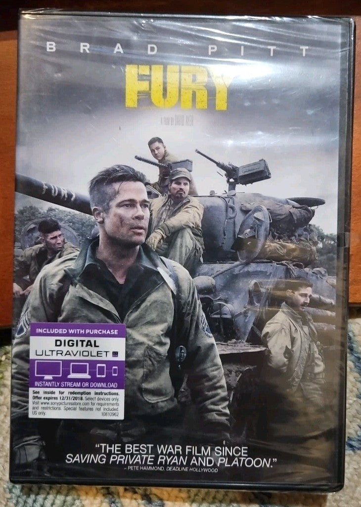 Fury (DVD, 2014) New Sealed. No Digital Download