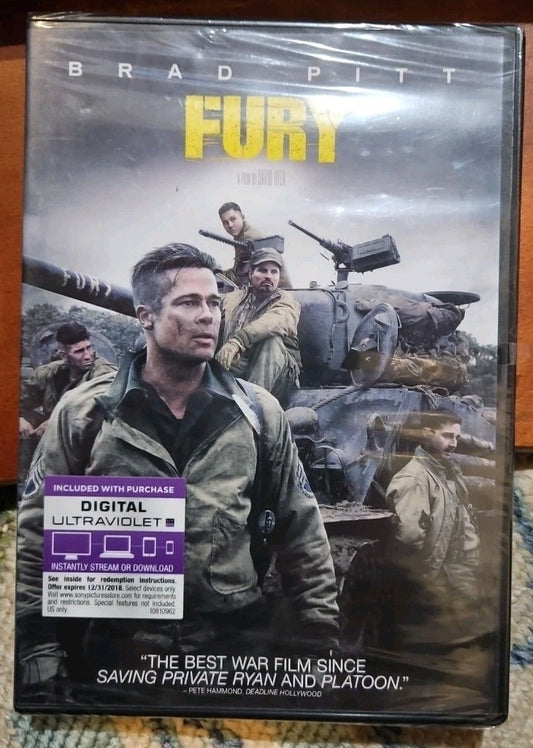 Fury (DVD, 2014) New Sealed. No Digital Download