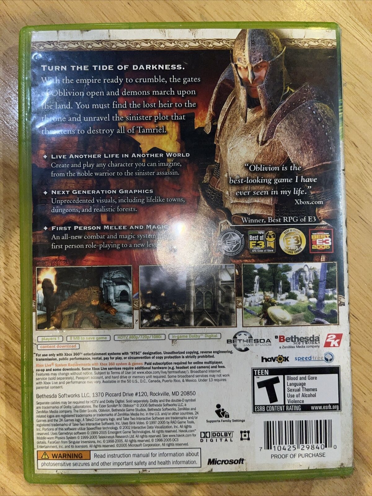 The Elder Scrolls IV Oblivion (Xbox 360, 2006)