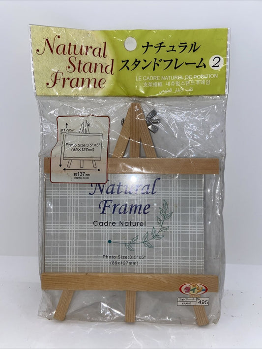 Japanese Natural Stand Artist Easel Wooden Frame 3.5” X 5”