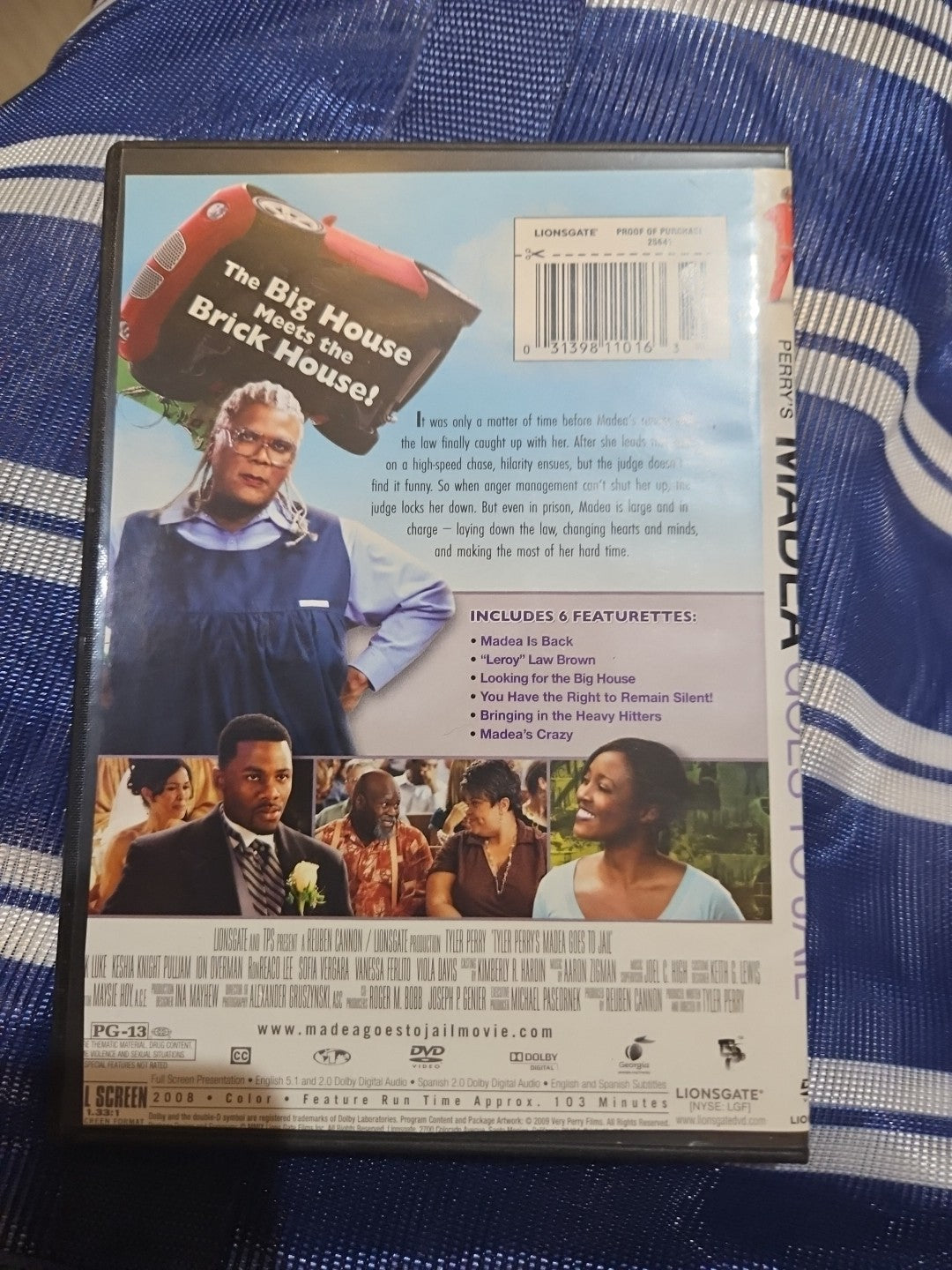 Tyler Perry's Madea Goes to Jail (DVD, 2009) Tested slim case Cropped artwork.