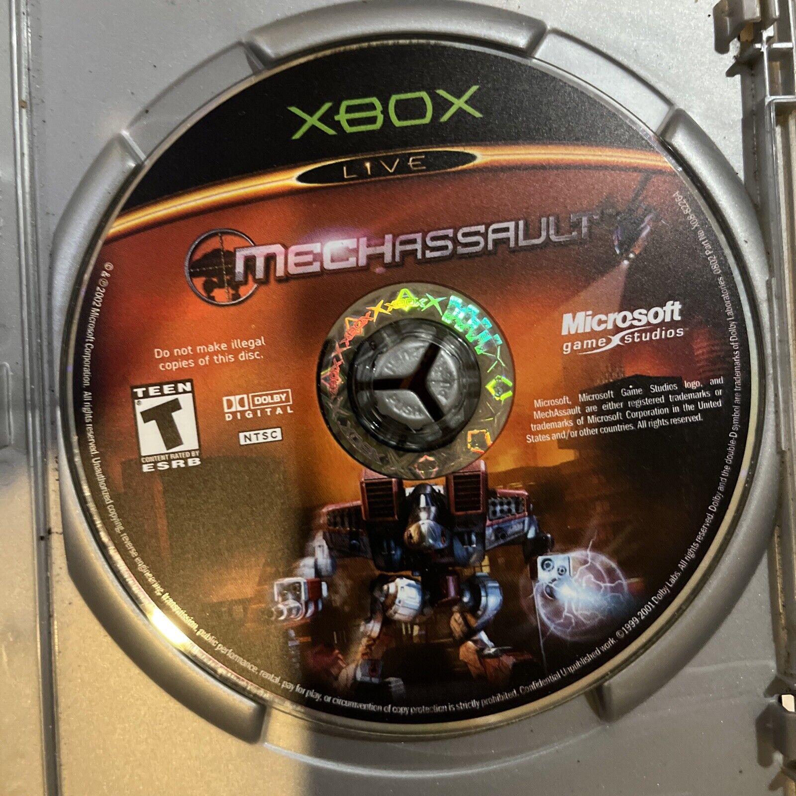 MechAssault Original Xbox Game- W/Manual. No artwork. Tested No Scratches. ￼