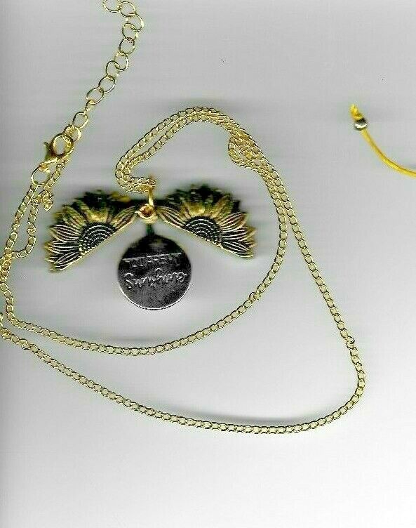 Pippi's Porch Hinged Sunflower "You Are My Sunshine"  Locket  - Brand New