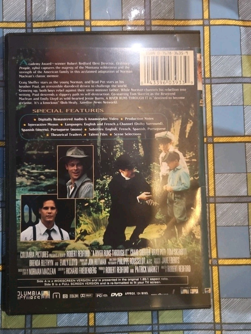A River Runs Through It (DVD, 1992) Tested slim case cropped artwork.