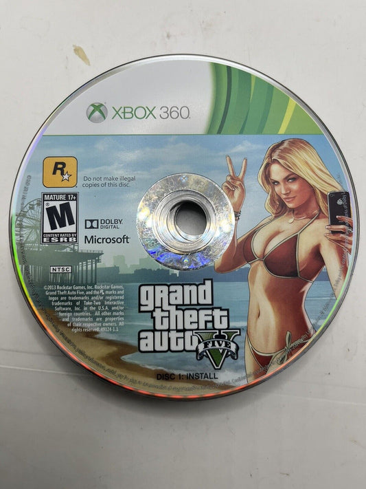 Grand Theft Auto V (Microsoft Xbox 360, 2013) Install Disc Only