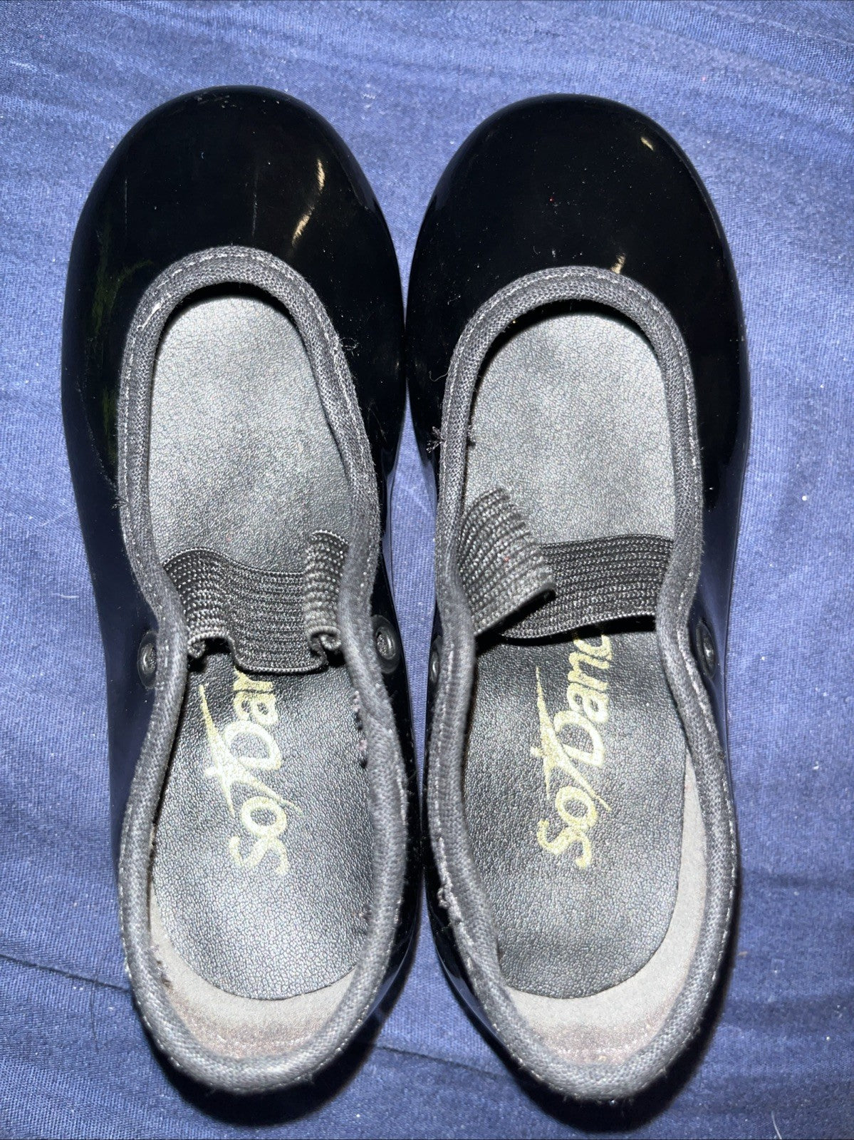 So Danca Kids Tap Shoes Black. Lightly Used  Size W 7 S