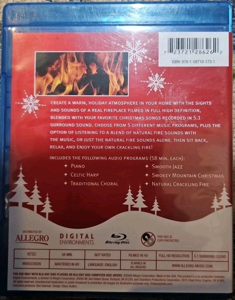 Christmas Fireplace (Blu-ray) No Digital Download. New Sealed
