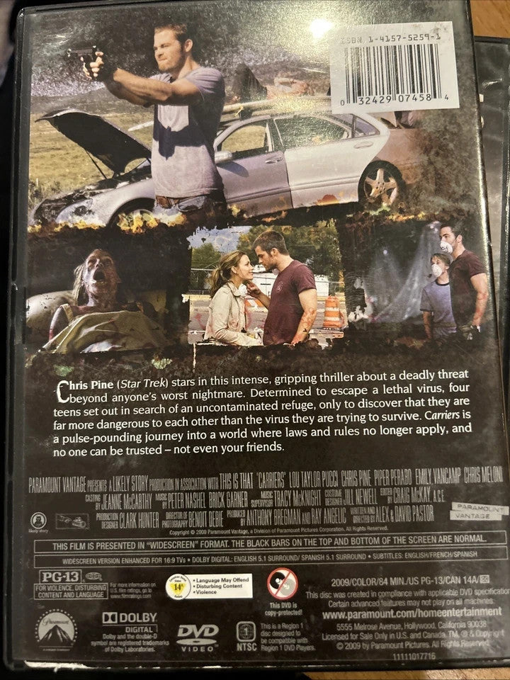 Carriers (DVD, 2009) Tested. New Case