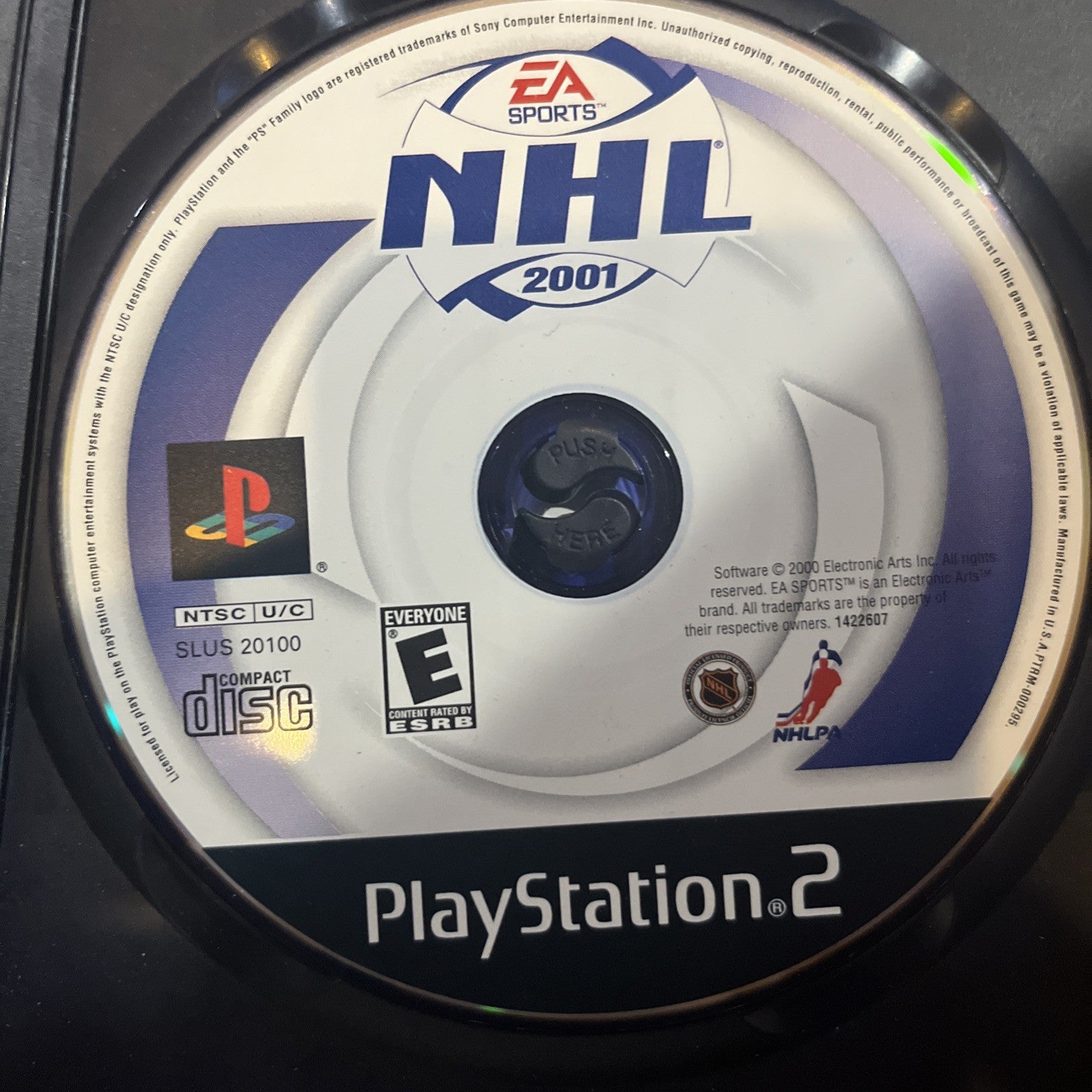 NHL 2001 (Sony PlayStation 2, 2000). Tested. No Manual