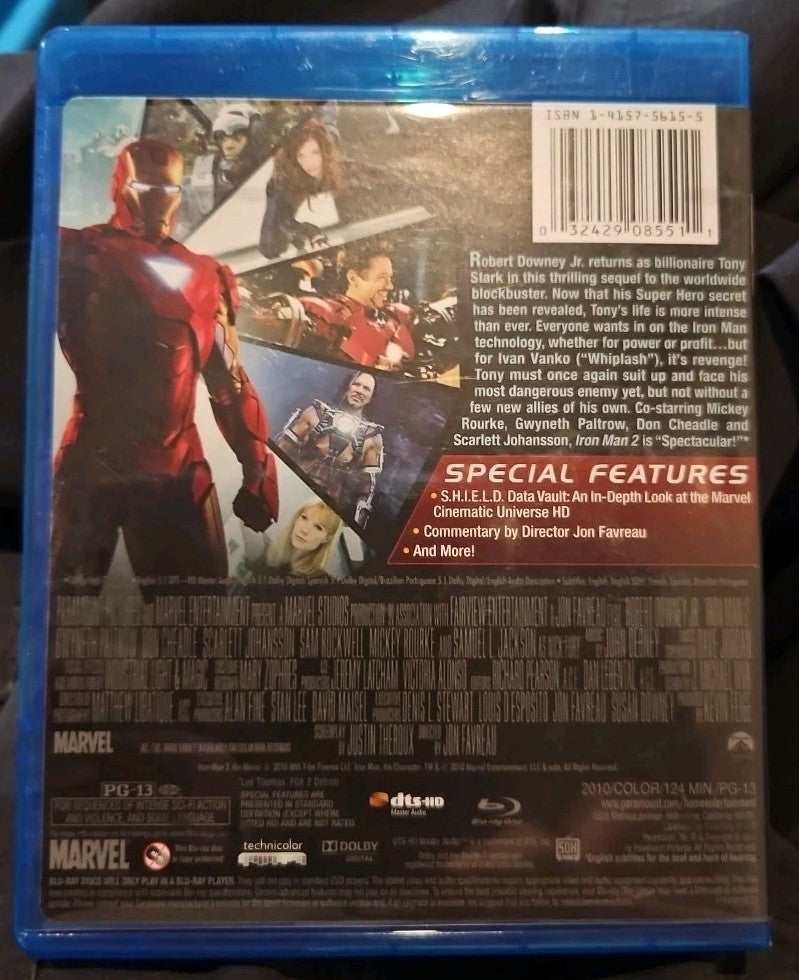 Iron Man 2 (Blu-ray Disc, 2010) New. No Digital Download