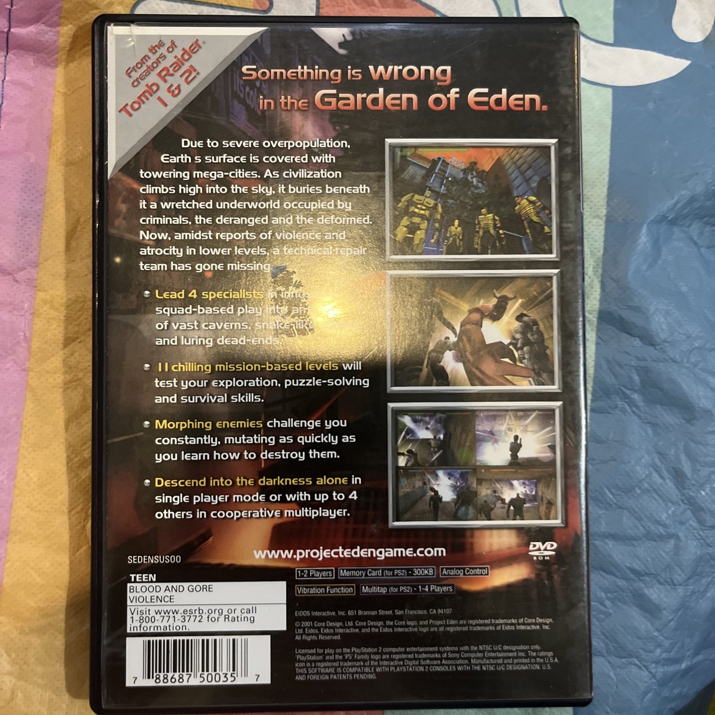 Project Eden (PS2) Tested. Manual + Reg Card. Original Case