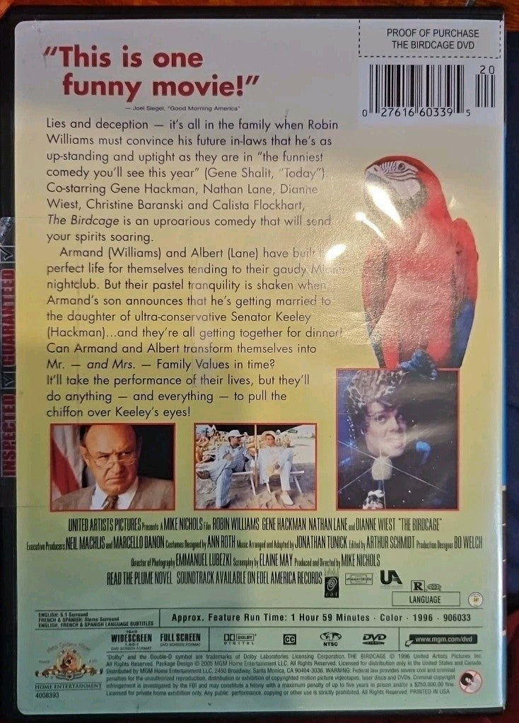 The Birdcage (DVD, 1996)