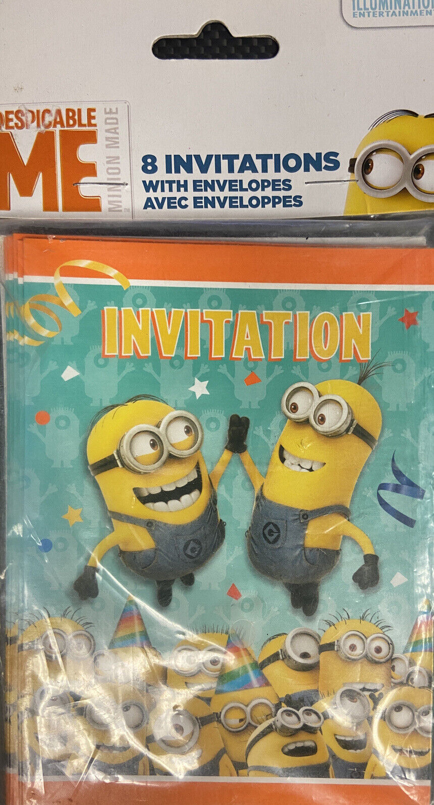 Despicable Me Minion Made Birthday Party Invitations 8 Count