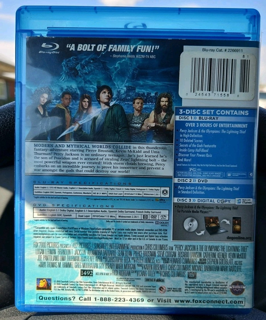 Percy Jackson and the Olympians The Lightning Thief (Blu-ray +DVD) No download.