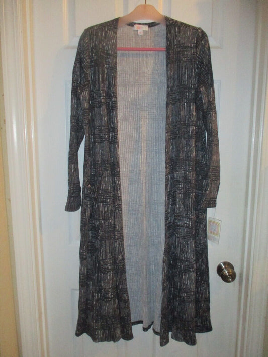 NWT LuLaRoe Sarah Cardigan Black and White Plaid and Dots Medium