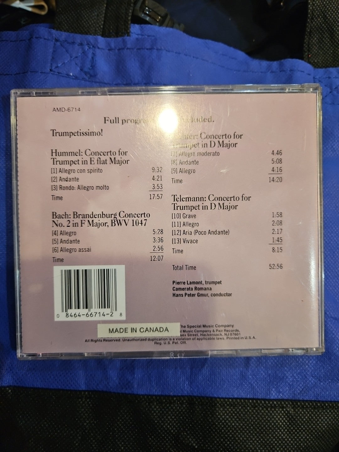 Trumpetissimo! Virtuoso Trumpet Concertos - Music CD -- The Specialty Music