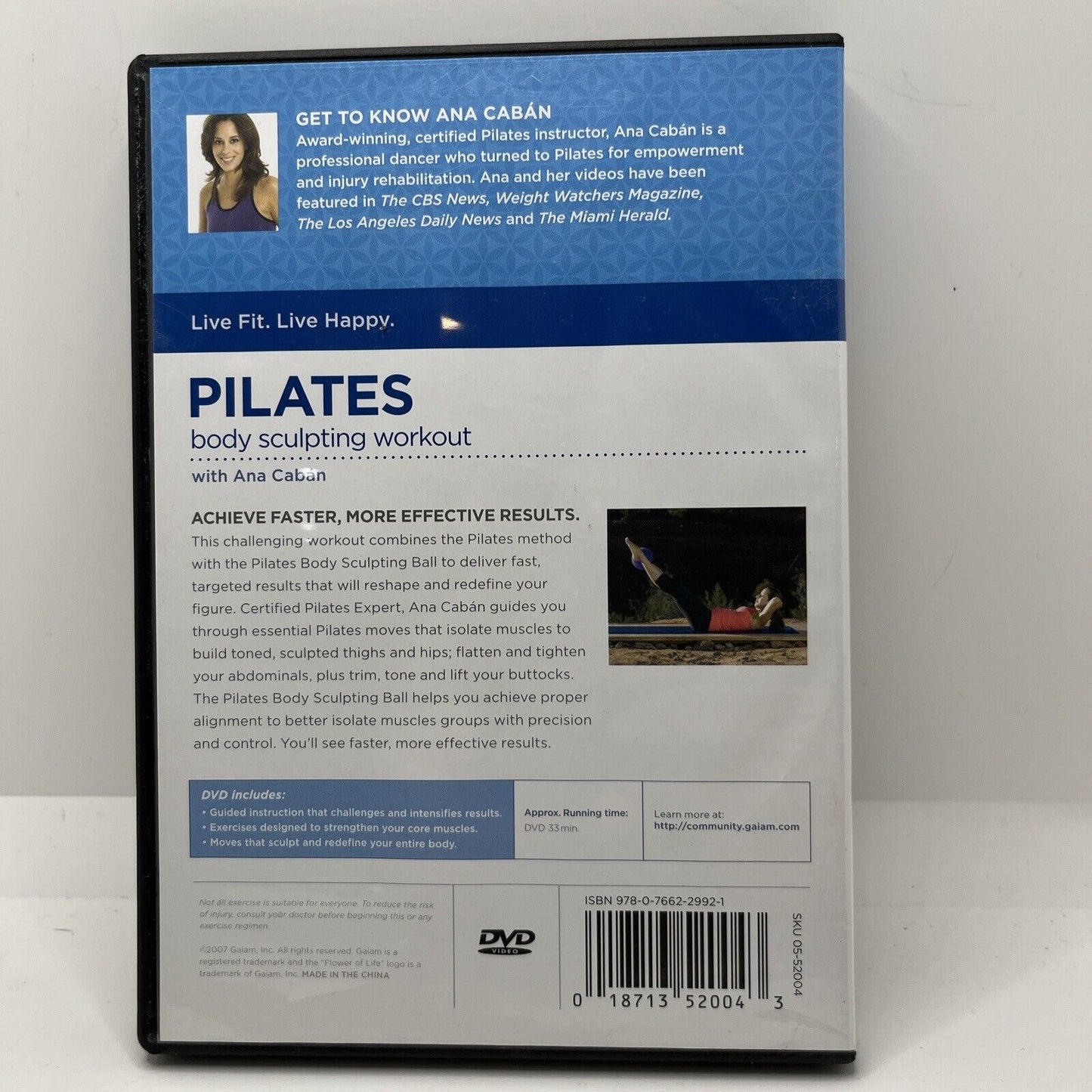 GAIAM: PILATES (DVD 2007) Body Sculpting Workout • Ana Caban  New, Sealed
