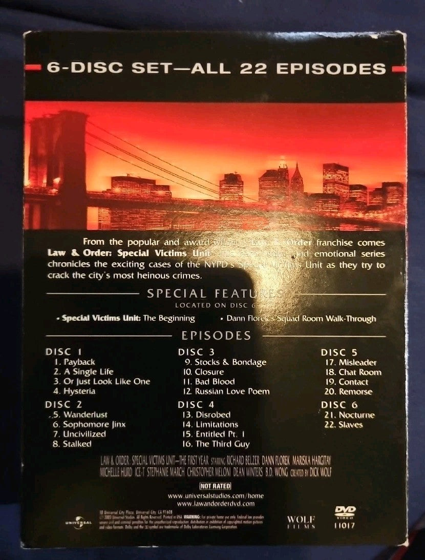 Law & Order-Special Victims Unit: the First Year (DVD, 1999)