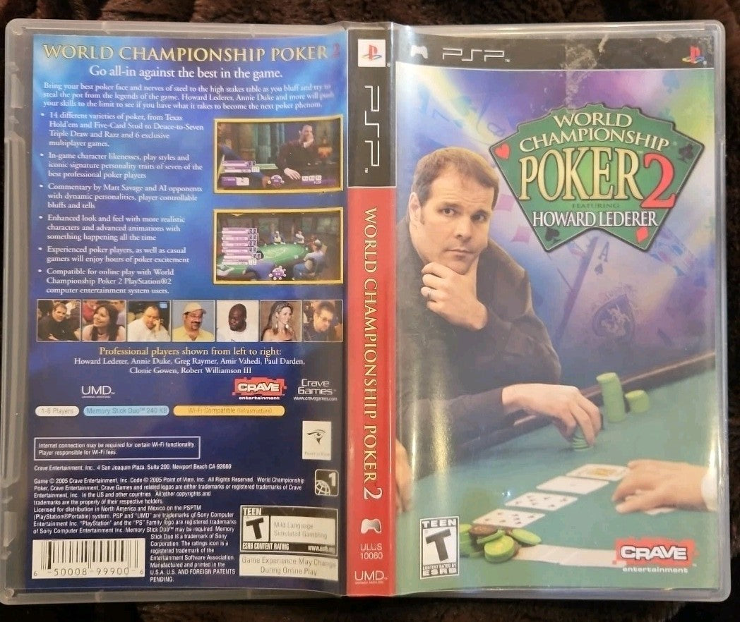World Championship Poker 2 (PSP UMD) No Game. Manual. Box Art. Manual