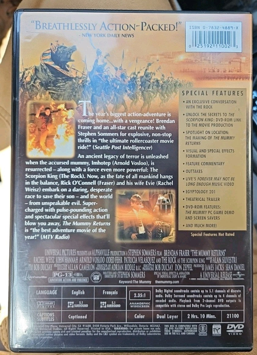 The Mummy Returns (DVD, 2001, Widescreen Edition) New Sealed