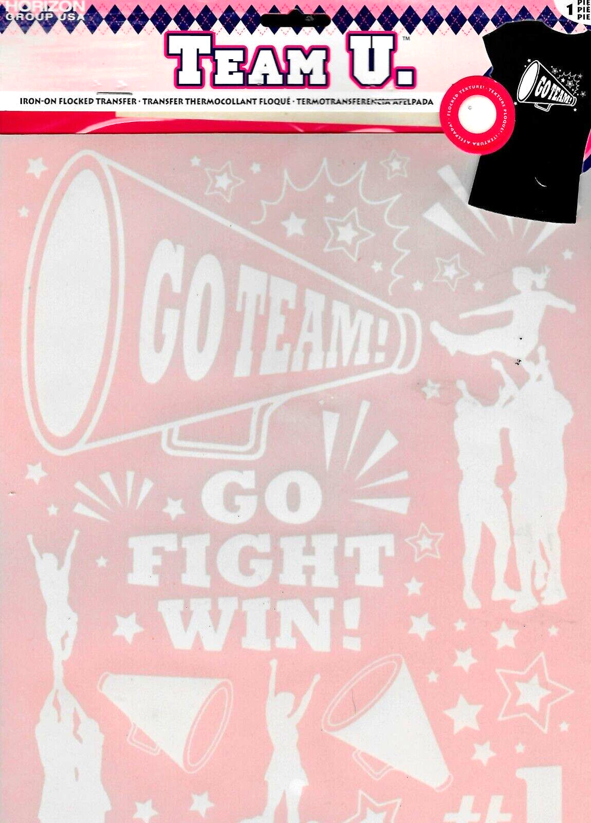 Team U. Iron On Flocked Transfer