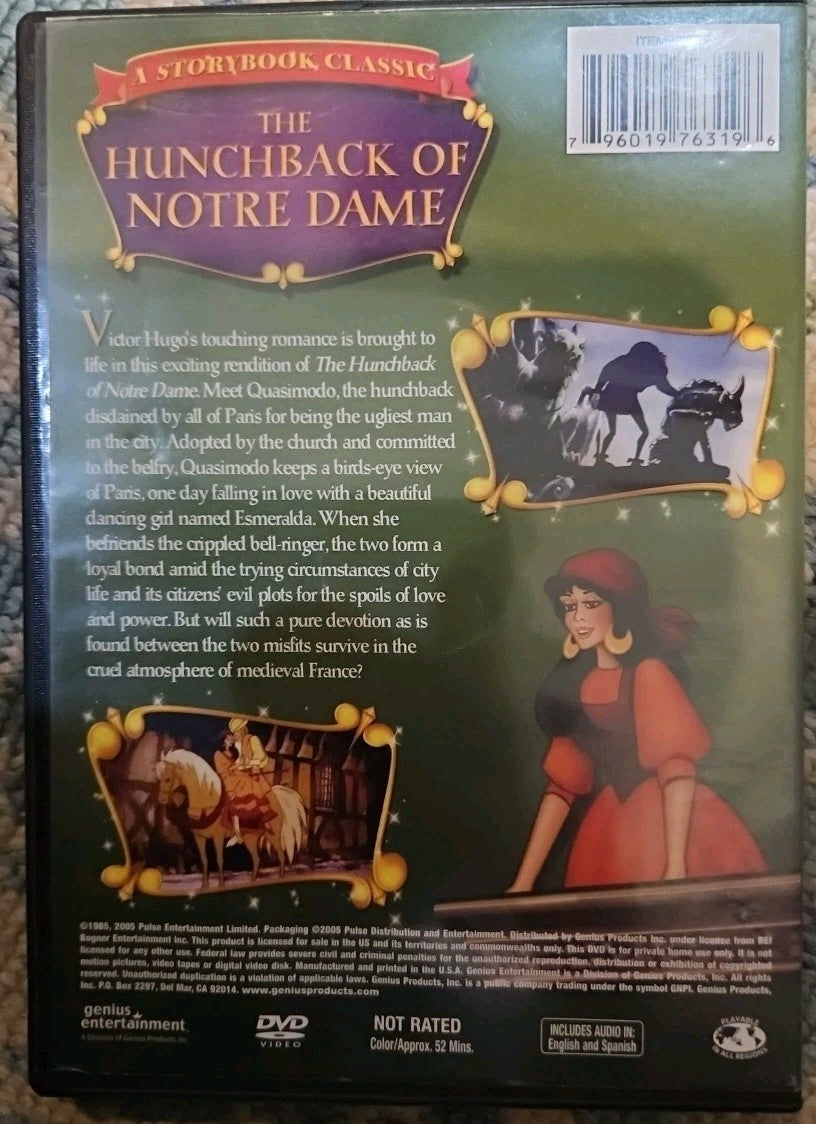 The Hunchback Of Notre Dame - A Storybook Classic (DVD) New Sealed