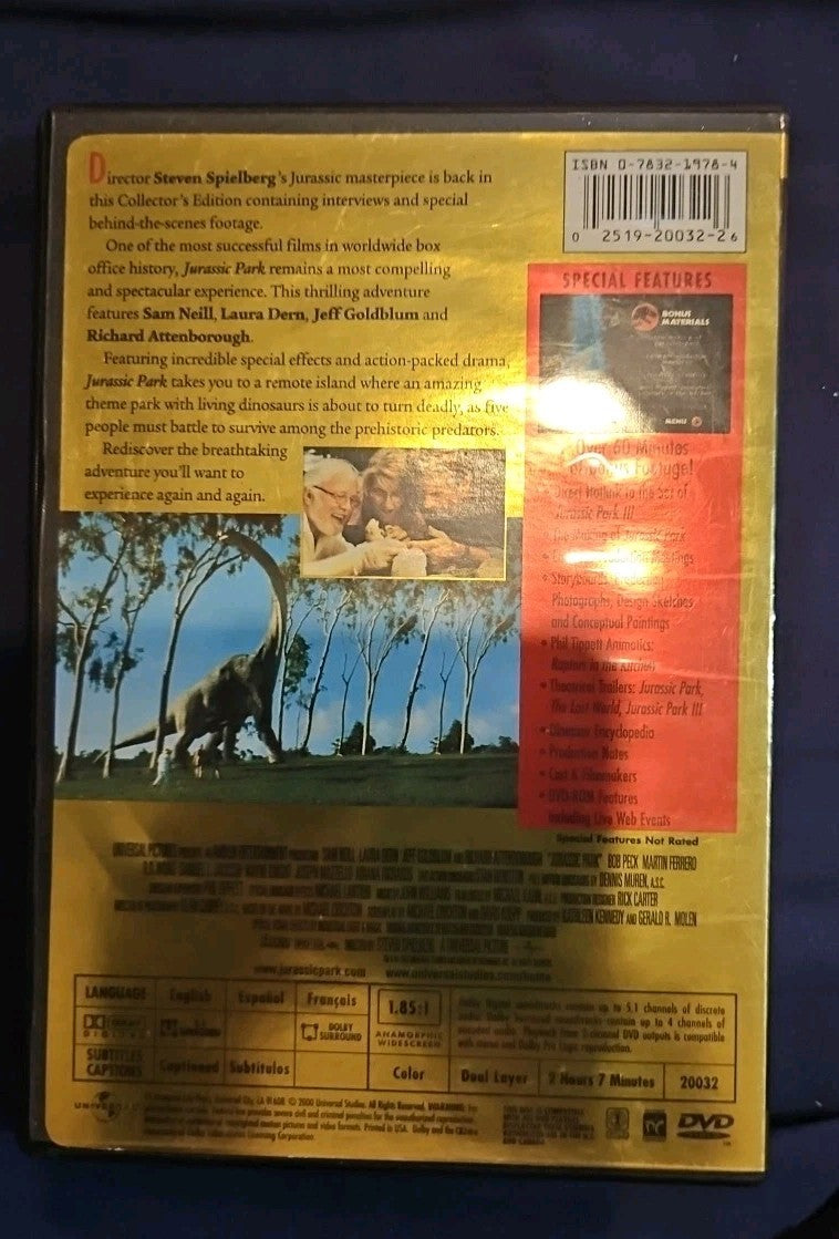 Jurassic Park (DVD, 2000, Widescreen Collectors Edition)