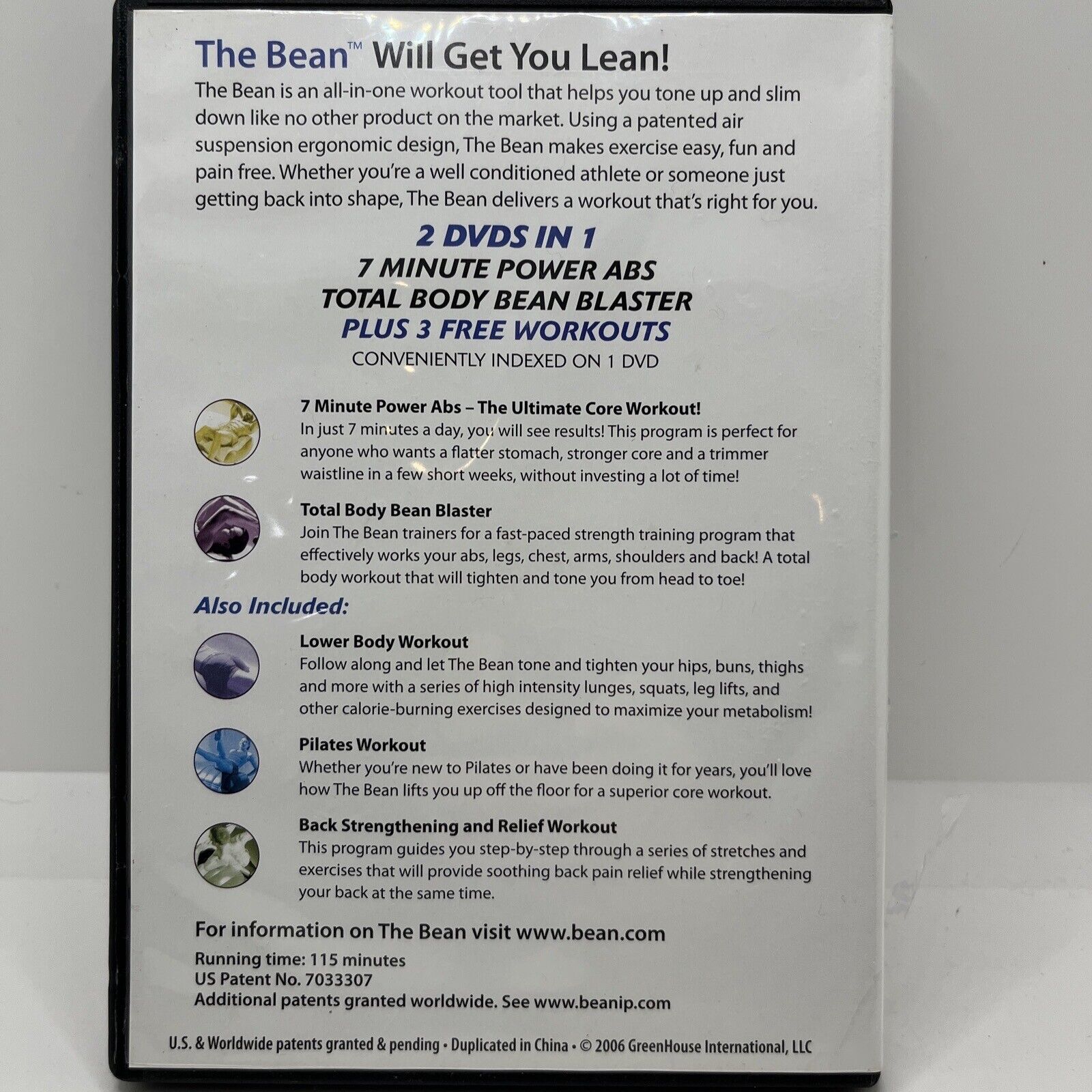 7 Minute Power Abs / Total Body Bean Blaster DVD NTSC (2006) -- NEW! SEALED!