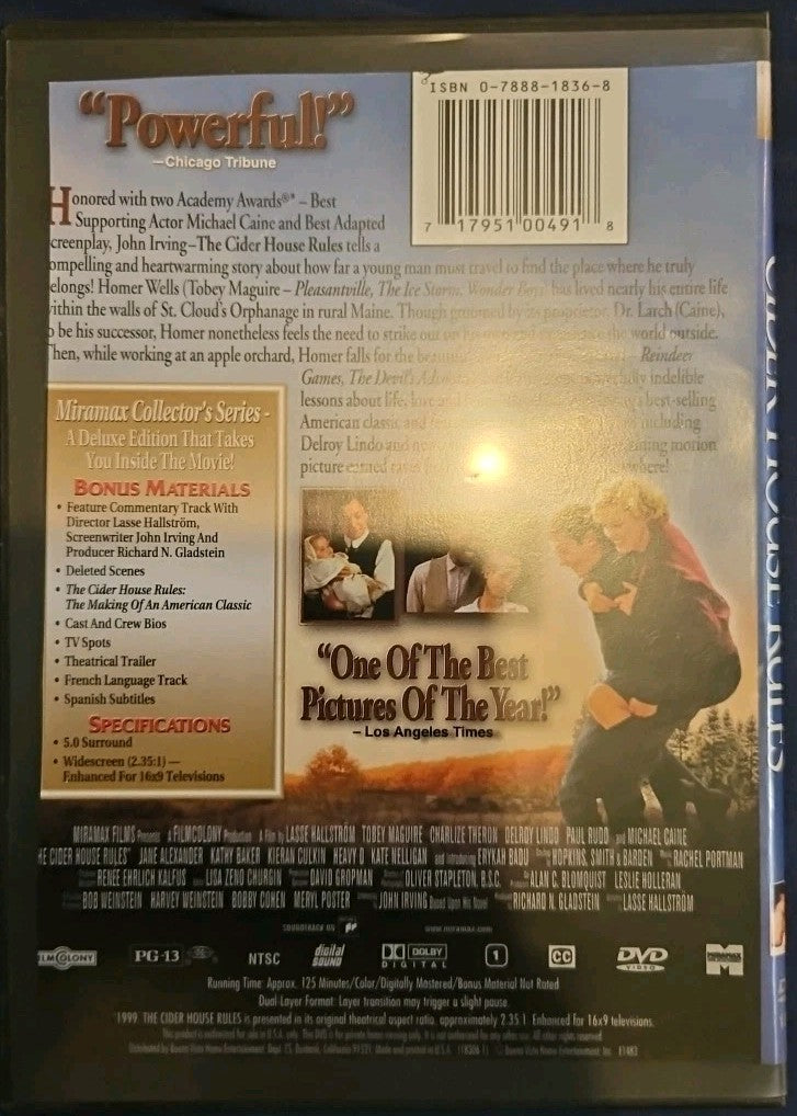 The Cider House Rules (DVD, 1999) Slim Case. Cropped Artwork
