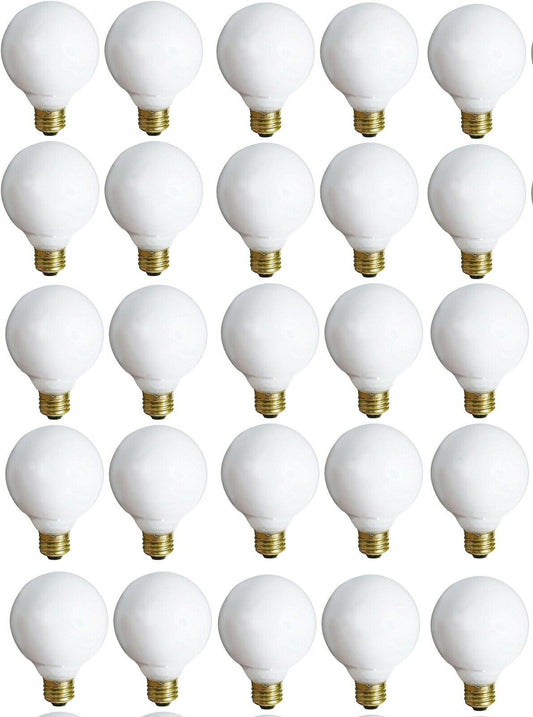  25 Pack - E12 25w Translucent White Candelabra Bulbs