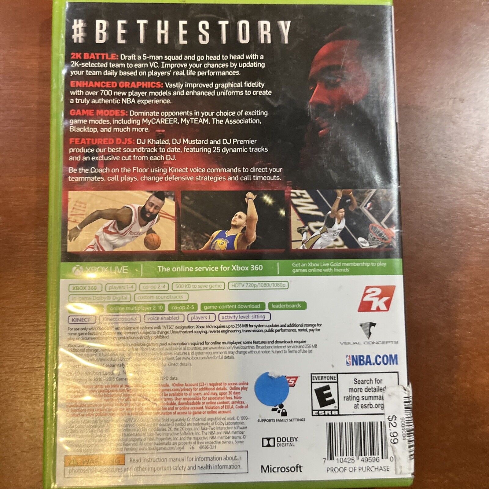 NBA 2K16 (Xbox 360) New Case. Tested. No Scratches. Resealed.