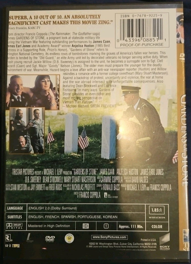 Gardens of Stone (DVD, 1987)