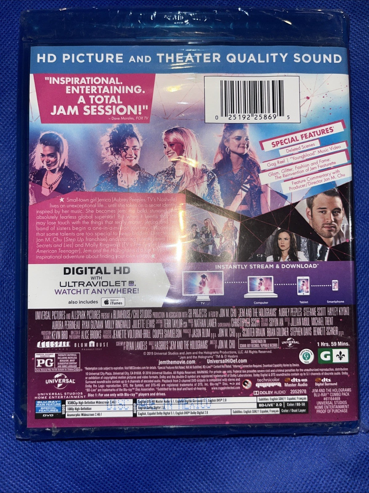 Jem and the Holograms (Blu-ray, 2015) Sealed