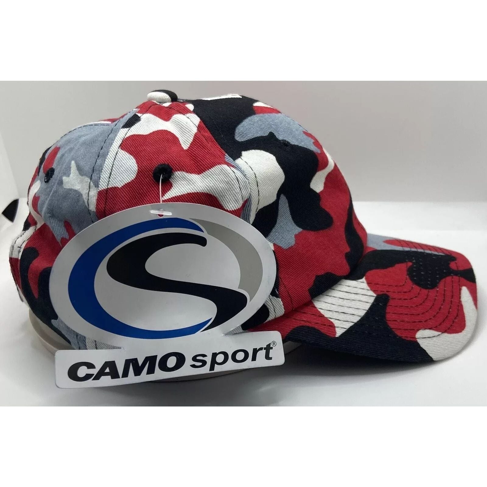 Baseball Cap - Adjustable - Red/White/Gray/Black Patterned - Brand New