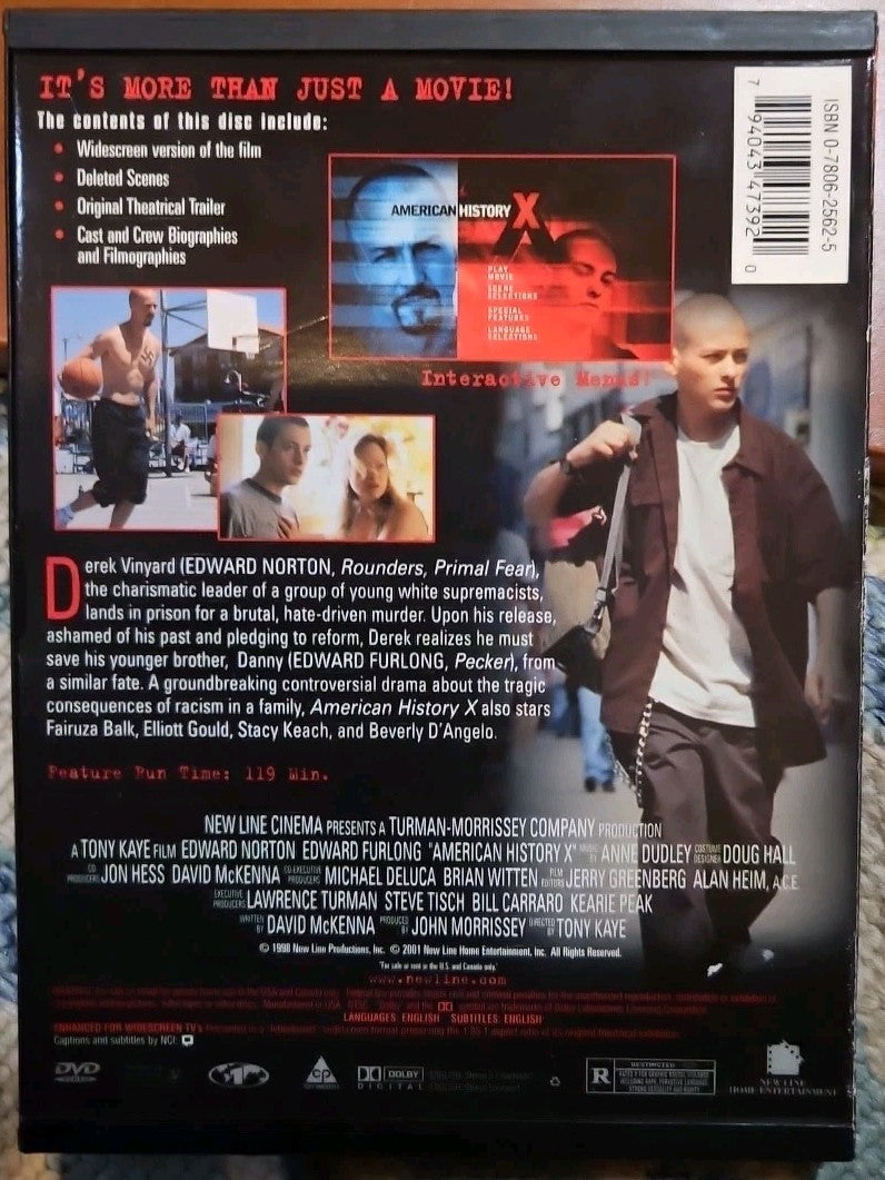 American History X (DVD, 1998) Tested. No Scratches